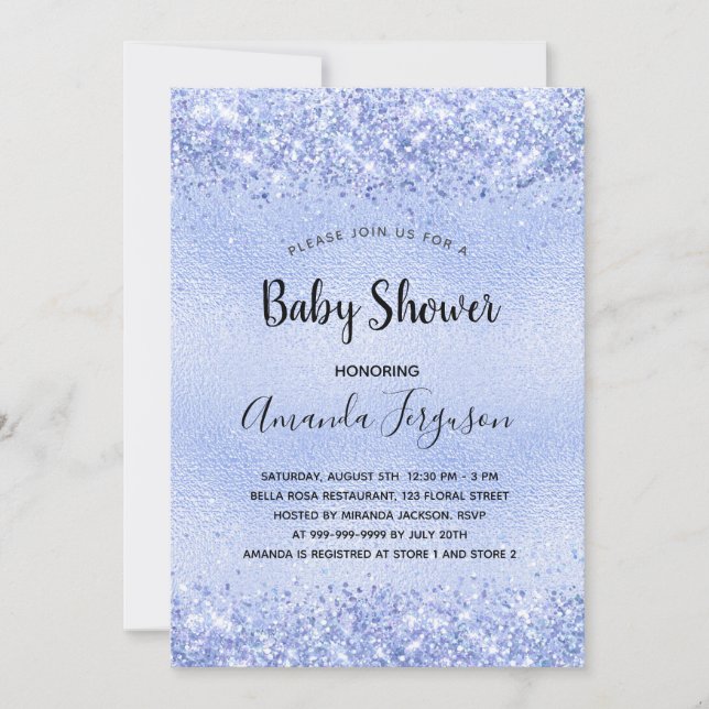 Invitación Chico azul claro de Baby Shower (Anverso)