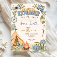 Chico Azul Explorador en Camino Baby Shower