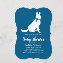 Invitación Chico Azul Francés del Pastor Alemán Baby Shower