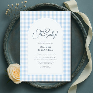 Invitación Chico Azul Oh Baby Ducha de Bebé para Parejas