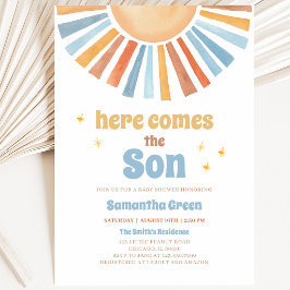 Invitación Chico Baby Shower Aquí Viene el Hijo