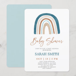 Invitación Chico Baby Shower arcoiris
