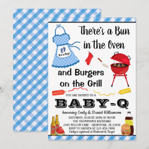 Invitación Chico Barbacoa Baby Shower