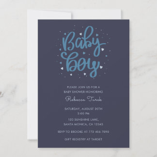 Invitación Chico Bebé Azul Fiesta de Bebé