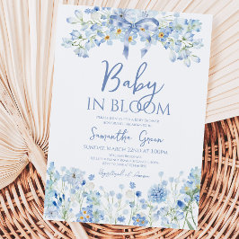 Invitación Chico Bebé en Flor Baby Shower