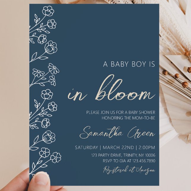 Invitación Chico Bebe en Floración Fiesta de Bebé (Subido por el creador)