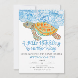 Invitación Chico Bebé Tortuga Marina Baby Shower