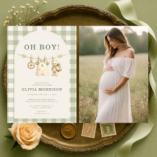 Invitación Chico Bosque Foto Baby Shower