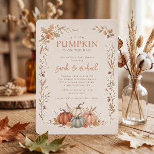 Invitación Chico Calabacín en Camino Baby Shower