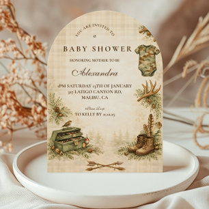 Invitación Chico Cazador Recuerdo de la Fiesta del Bebé en el