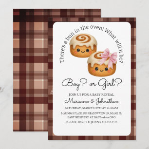 Invitación Chico Chica Revelación de Bebé Pan Dulce en Horno