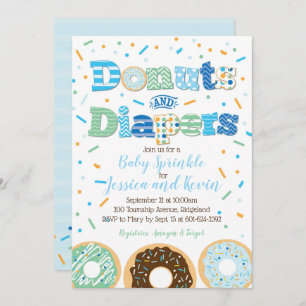 Invitación Chico chispa o ducha de donuts y pañuelos