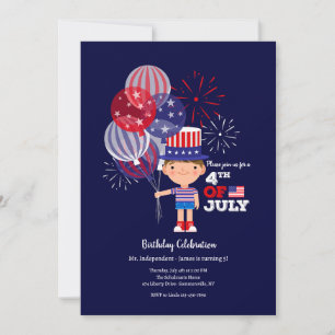Invitación Chico Cumpleaños 4 de Julio