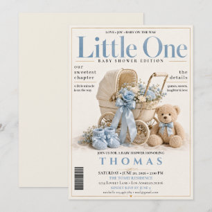 Invitación Chico Cumpleaños con Portada de Revista Elegante