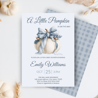 Invitación Chico Cumpleaños de Calabacita | Niño de Otoño con