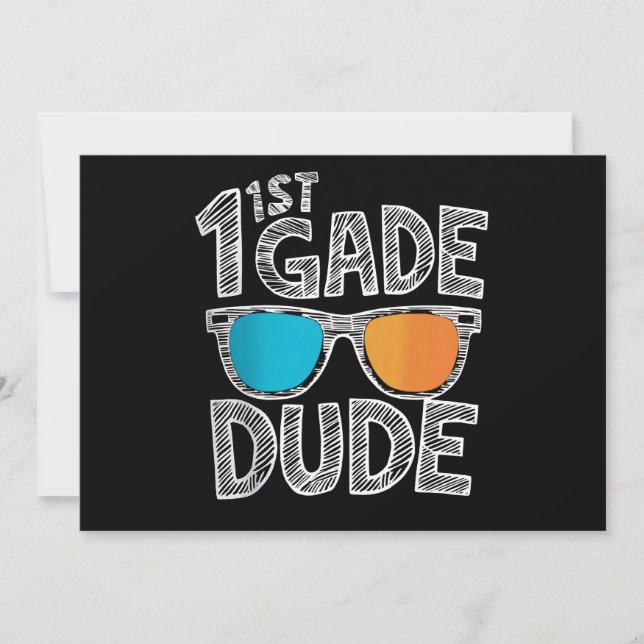 Invitación Chico de 1er grado vuelve a la escuela estudiante  (Anverso)