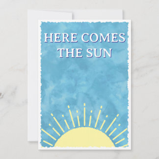 Invitación Chico de Acuarela del Aquí Viene el Sol Cumpleaños