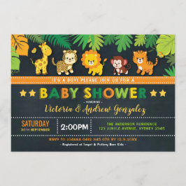 Invitación Chico de animales de la jungla de Safari mate Baby