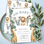 Invitación Chico de animales salvajes de la jungla tropical B<br><div class="desc">Prepárate para una aventura salvaje y adorable con nuestra invitación Baby Shower de animales salvajes de la selva tropical! Si planeas una ducha para bebés con un tema de safari, esta invitación es la elección perfecta. Con bonitos animales de safari como un león, elefante, jirafa y cebra, es la mejor...</div>