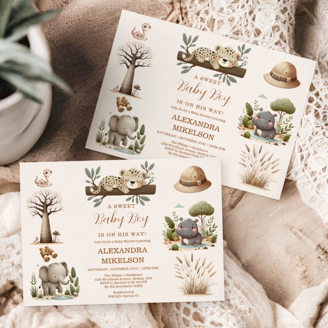 Invitación Chico de animales salvajes de la jungla tropical B (Subido por el creador)
