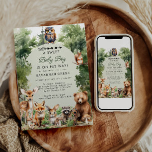 Invitación Chico de animales salvajes de la jungla tropical B