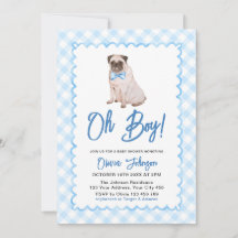 Chico de Baby Shower de Cuadro Azul
