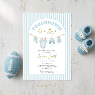 Invitación Chico de Baby Shower de Fútbol Americano