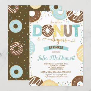 Invitación Chico de Baby Shower derramado por un bebé en Donu
