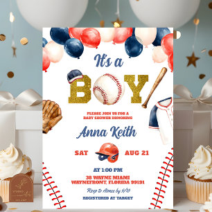 Invitación Chico de béisbol Baby Shower