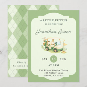 Invitación Chico de carrito de golf A Little Putter Shower