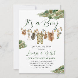Invitación Chico de caza Baby Shower 