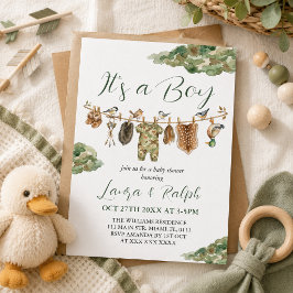 Invitación Chico de caza Baby Shower