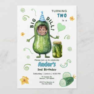Invitación Chico de cumpleaños con gran pepinillo en vinagre