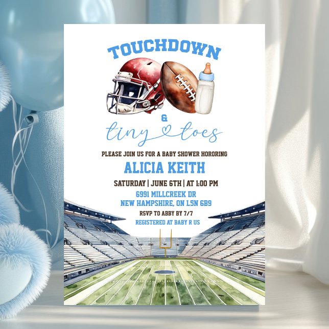 Invitación Chico de ducha de bebé con tema de fútbol american (Subido por el creador)