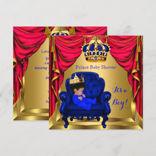 Invitación Chico de ducha de bebé Príncipe pequeño azul real