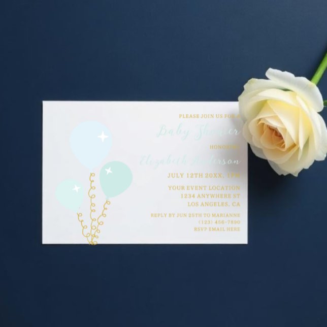 Invitación Chico de globos azules Baby Shower (Subido por el creador)