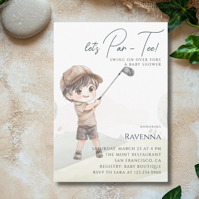 Invitación Chico de golf al agua Fiesta de bebé Par-Tee (Subido por el creador)
