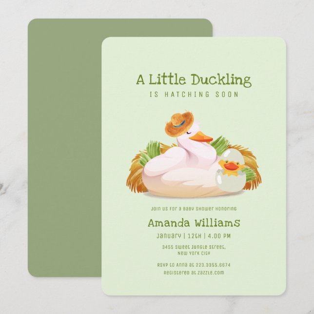 Invitación Chico de granja eclosionando pronto Baby Shower  (Anverso / Reverso)