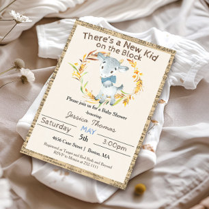 Invitación Chico de granja rústica Baby Shower