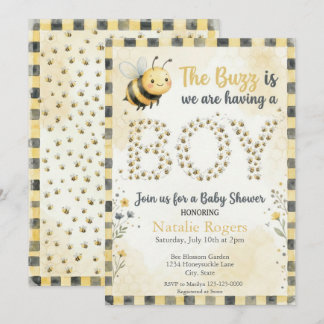 Invitación Chico de la abeja Duce Du Baby Shower