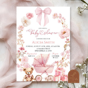 Invitación Chico de la Cuna Coquette Baby Shower