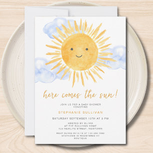 Invitación Chico de la Ducha de Bebé Aquí Viene El Sol