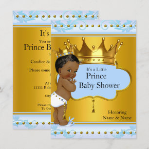 Invitación Chico de la ducha de bebé príncipe lindo niño azul