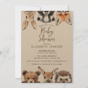 Invitación Chico de la selva con acuarela rústica Baby Shower