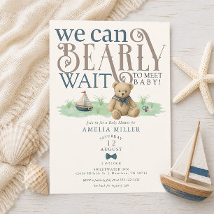 Invitación Chico de Marítimo Can Bearly Wait Oso de Peluche  