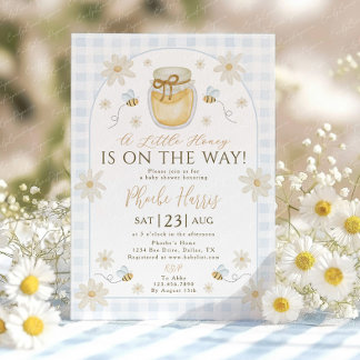 Invitación Chico de Miel está en Camino Baby Shower 
