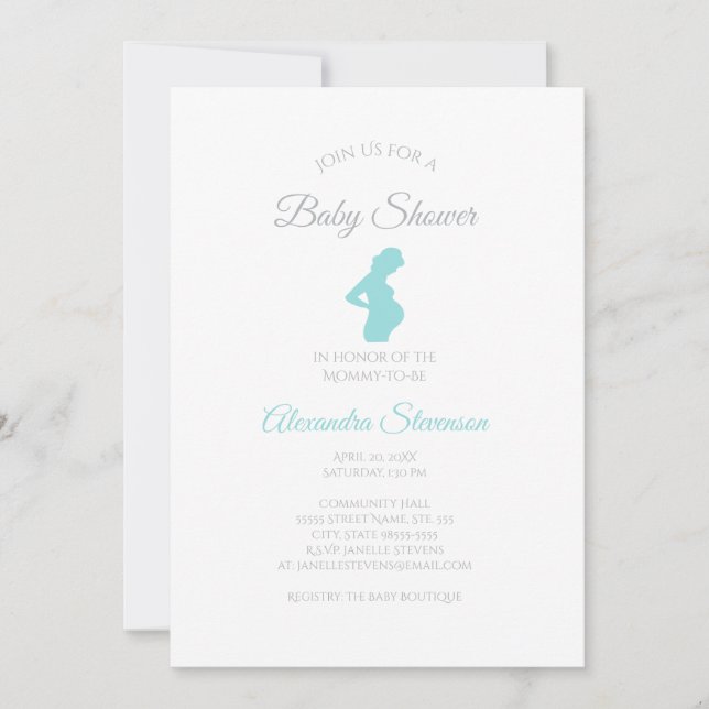 Invitación Chico de moda Baby Shower Mujer Embarazada Bebé (Anverso)