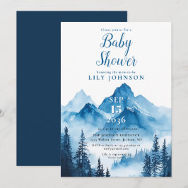 Invitación Chico de Montaña Aguarela Boho Rústico Baby Shower