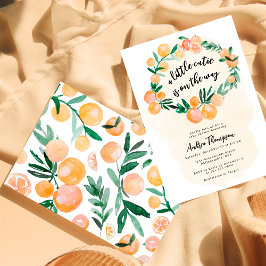 Invitación Chico de Naranja Cítrica Linda Moderna Fiesta de B