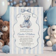 Chico de osito de peluche Baby Shower